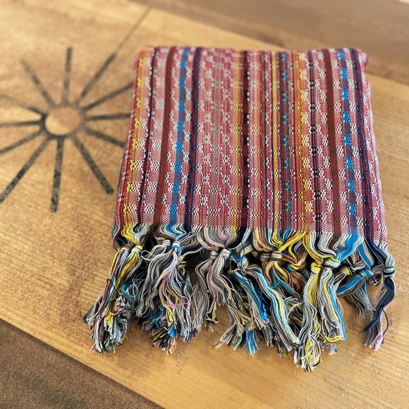 Sand Free Bohemian Red Turkish Towel - 100% Cotton Boho Towels - Picture 6 of 12